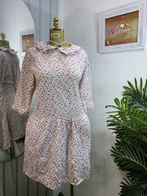 Vintage Floral Print Peter Pan Collar Dress