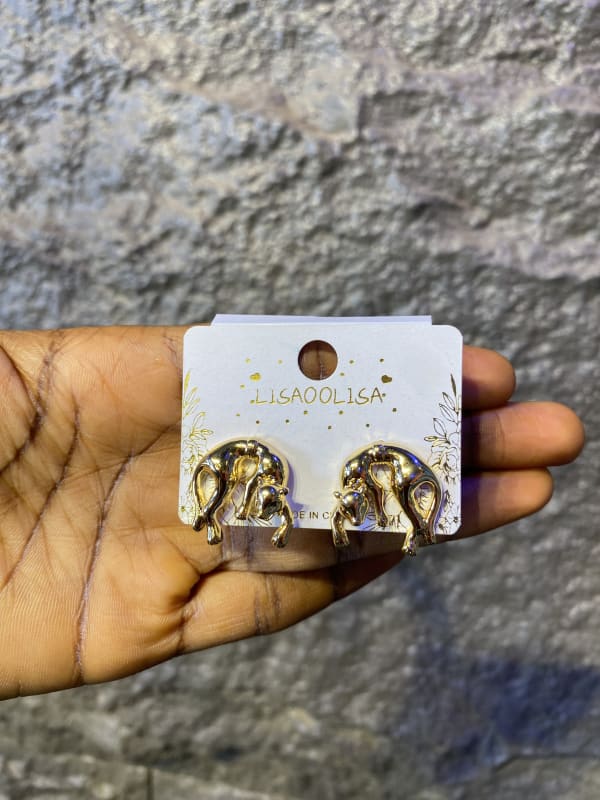 Gold Panther Stud Earrings - Unique Animal Jewelry