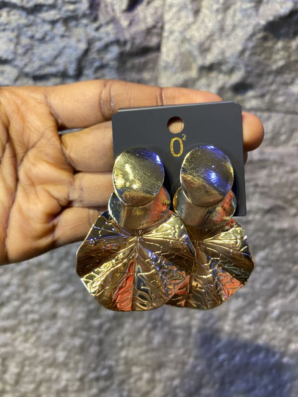 Golden Leaf Statement Earrings