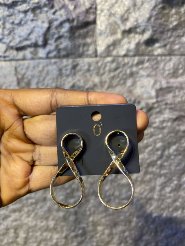 Gold Infinity Loop Drop Earrings