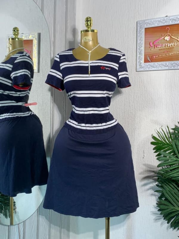 Women's Nautical Striped Navy Blue Casual Dress