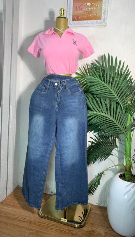 Women's Blue Wide Leg Jeans