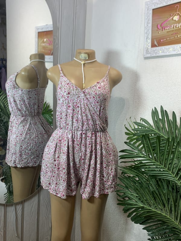 Women's Floral Print Cami Romper - Casual Summer Playsuit