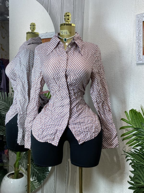 Women's Geometric Print Button-Down Shirt