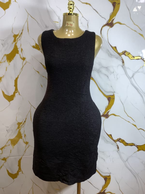 Classic Black Sleeveless Bodycon Mini Dress.