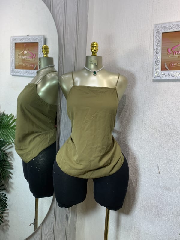 Olive Green Spaghetti Strap Camisole Top