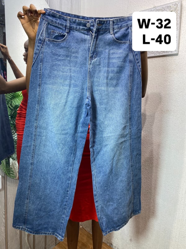Women's High-Waisted Wide Leg Denim Jeans Blue