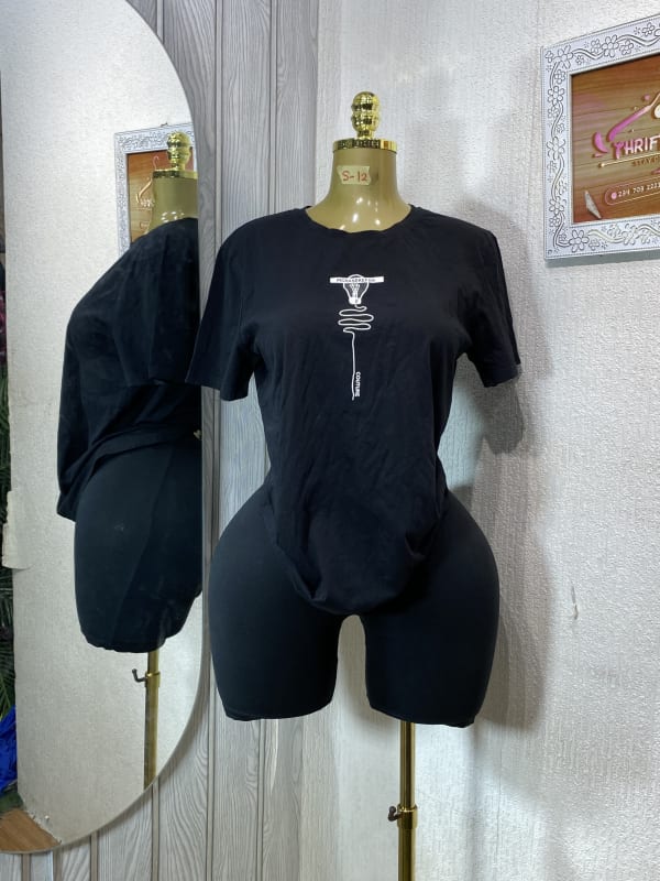 Minimalist Black Graphic Print Cotton T-Shirt