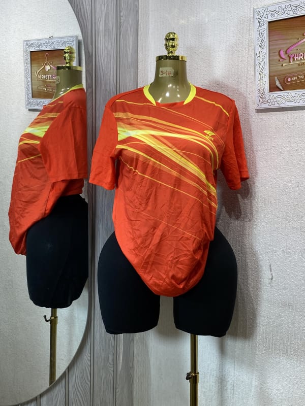 Orange Athletic Performance Crew Neck Shirt