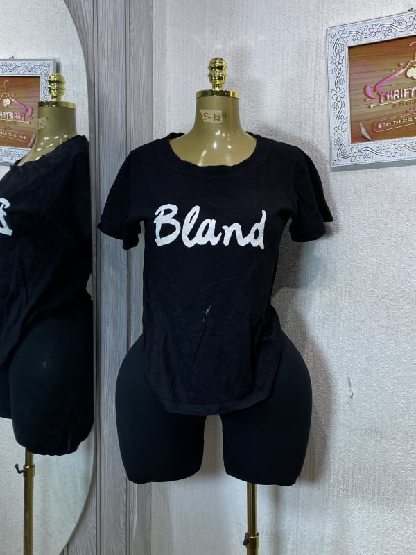 Black 'Bland' Graphic Print Short Sleeve T-Shirt