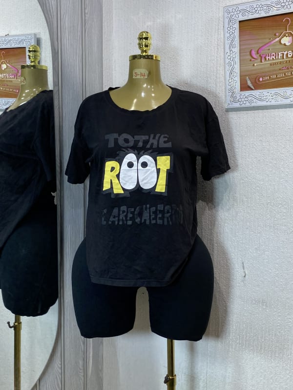 Black Graphic Crew Neck T-Shirt - Comfortable Casual Tee