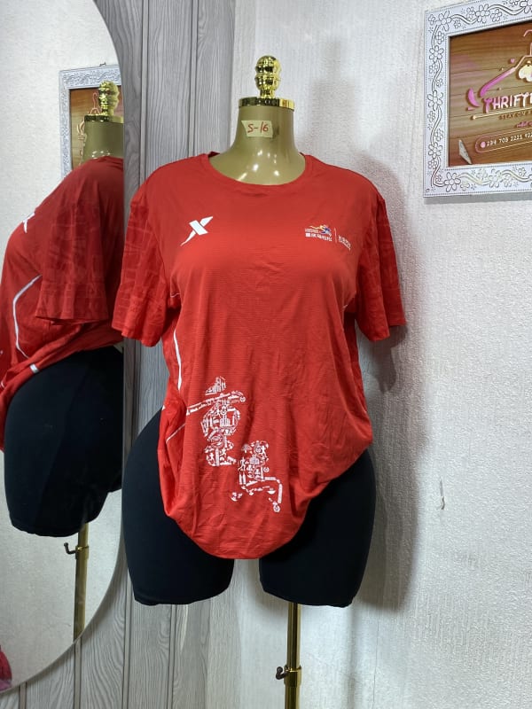 Red Graphic Print Performance Sport T-Shirt