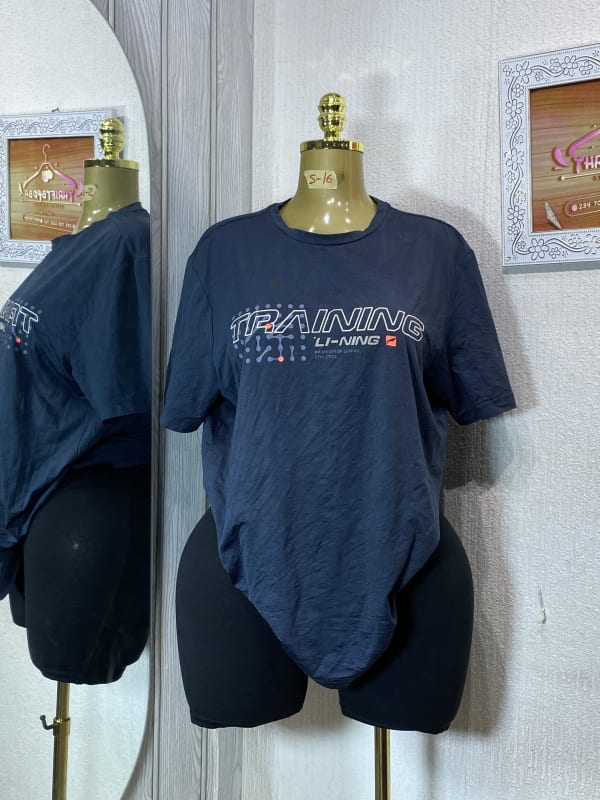 Li-Ning Men's Navy Blue Training Graphic T-Shirt