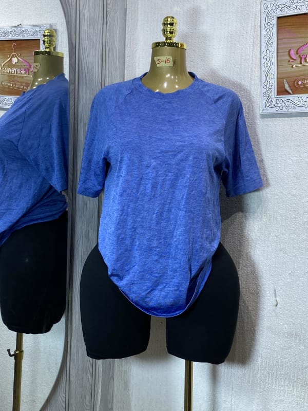 Classic Blue Heathered Crew Neck Short Sleeve T-Shirt