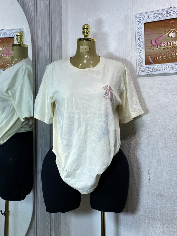 Casual Cream Graphic Print Short-Sleeve T-Shirt