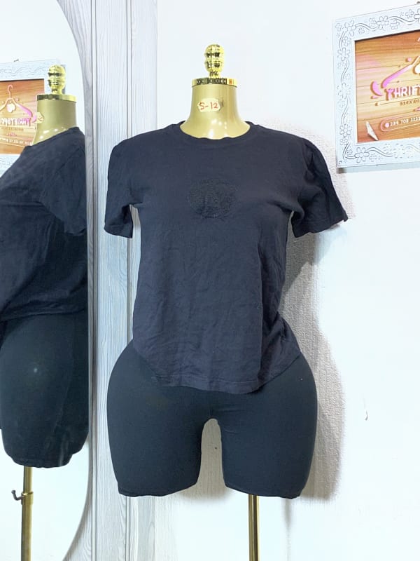 Classic Black Short-Sleeve Casual Crew Neck T-Shirt