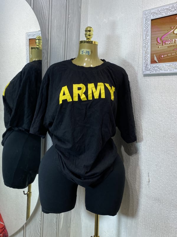 Black ARMY Graphic Short Sleeve T-Shirt