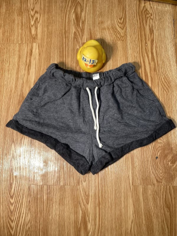 Women's Grey Jersey Drawstring Lounge Shorts