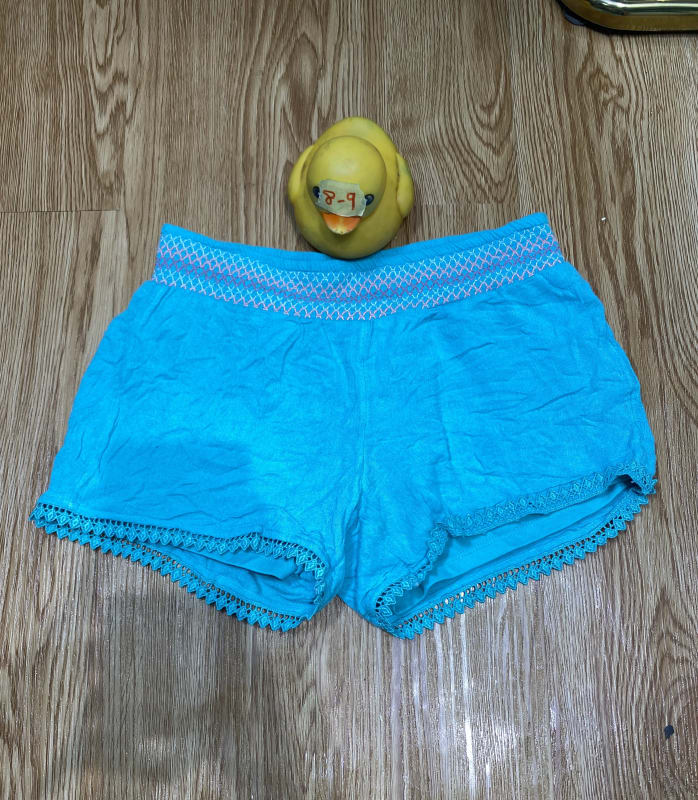 Women's Bright Blue Boho Smocked Waist Casual Beach Shorts