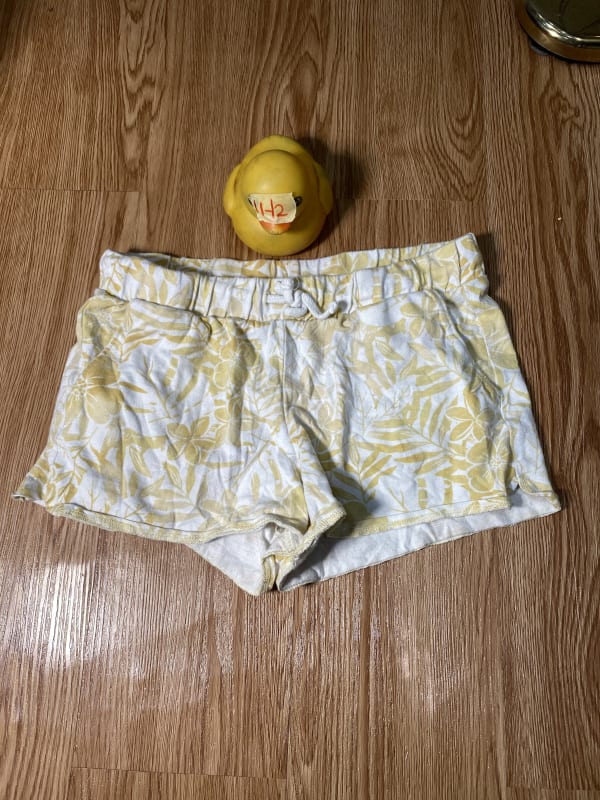 Women's Yellow Floral Drawstring Lounge Shorts