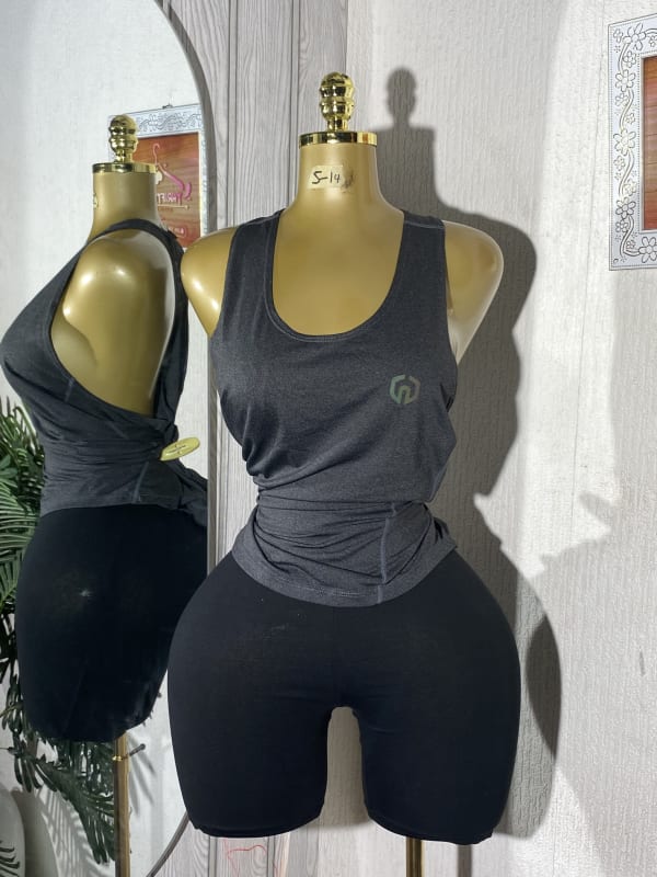 Women's Performance Racerback Gym Tank Top - Charcoal Grey