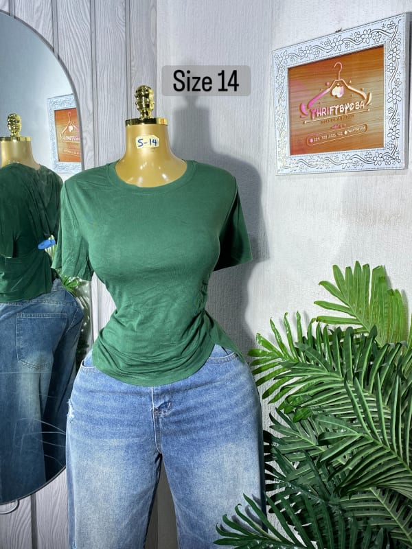Women's Essential Forest Green Casual T-Shirt - Size 14
