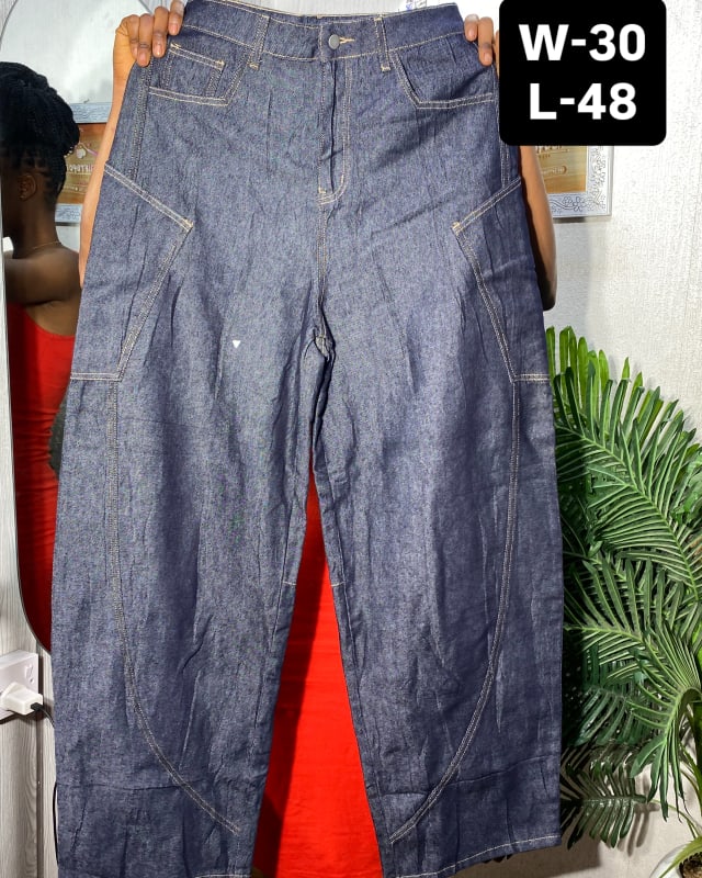 Women's Dark Wash High-Waisted Wide Leg Denim Jeans