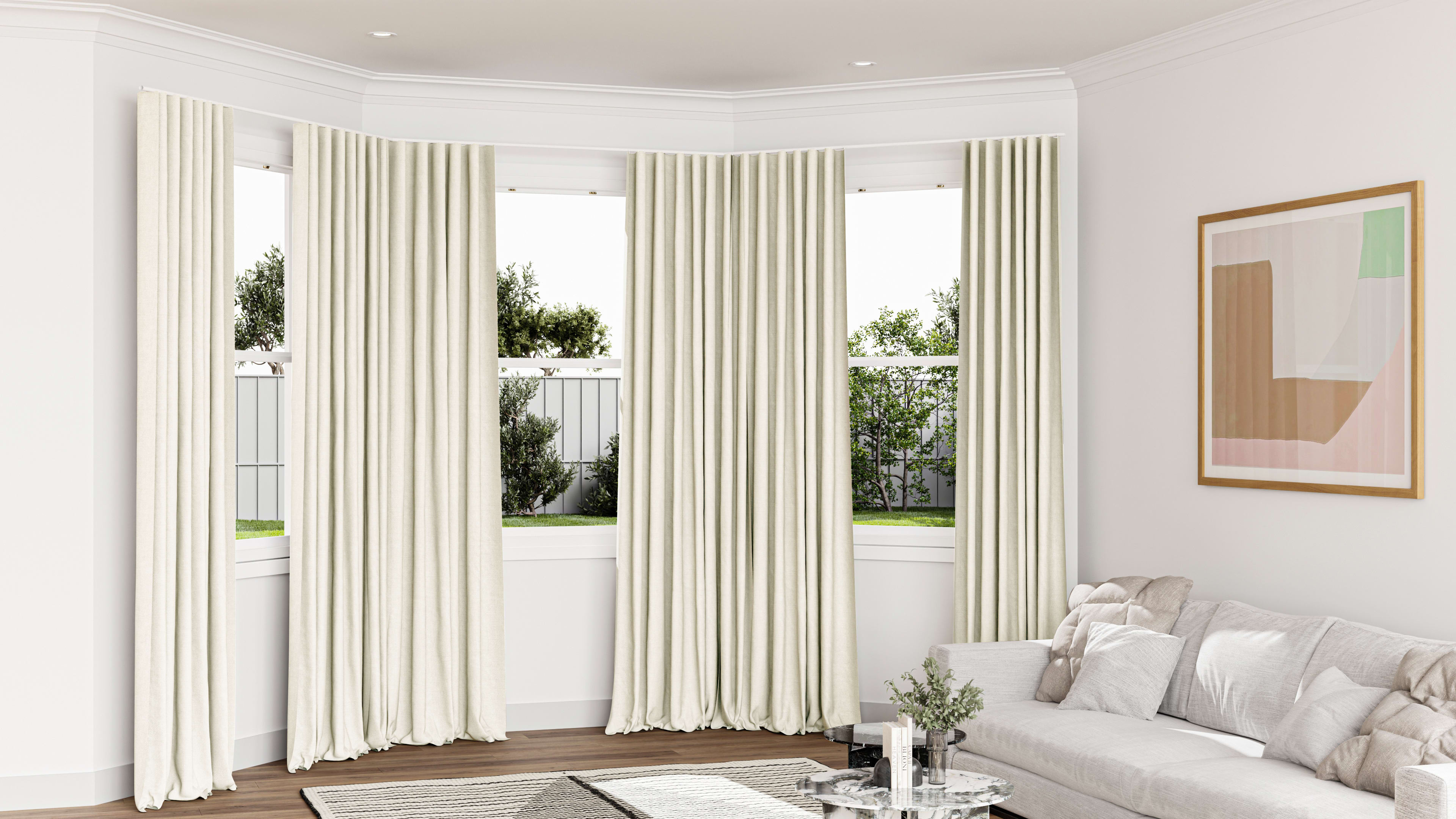 Mavro Blockout Box and Bay Curtain in Ivory