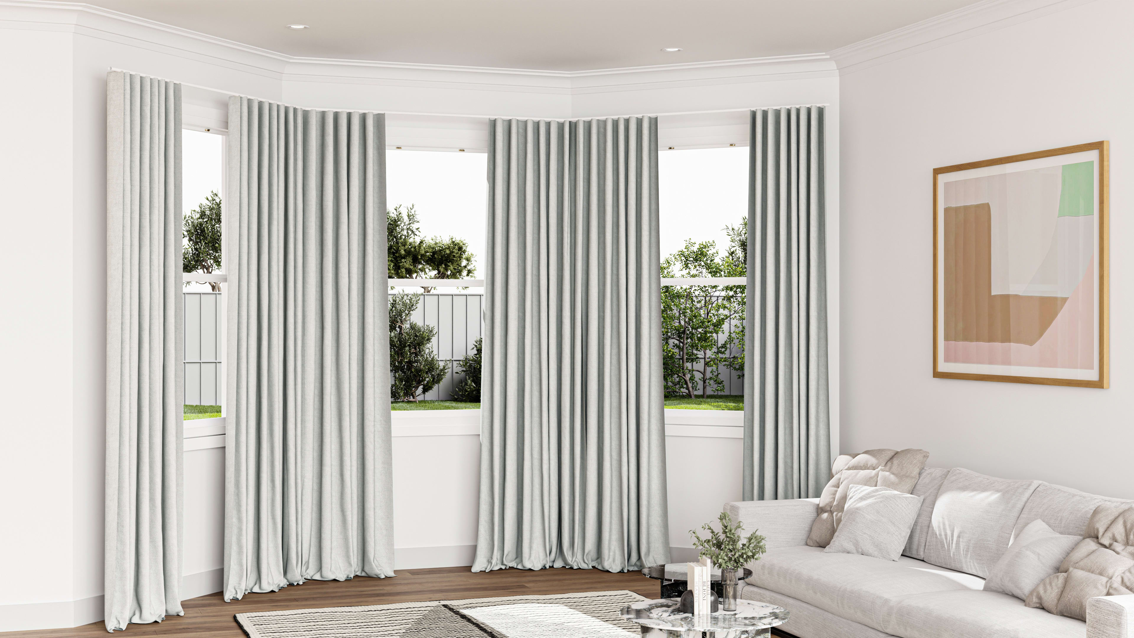 Simplicity Blockout Box and Bay Curtain in Raw