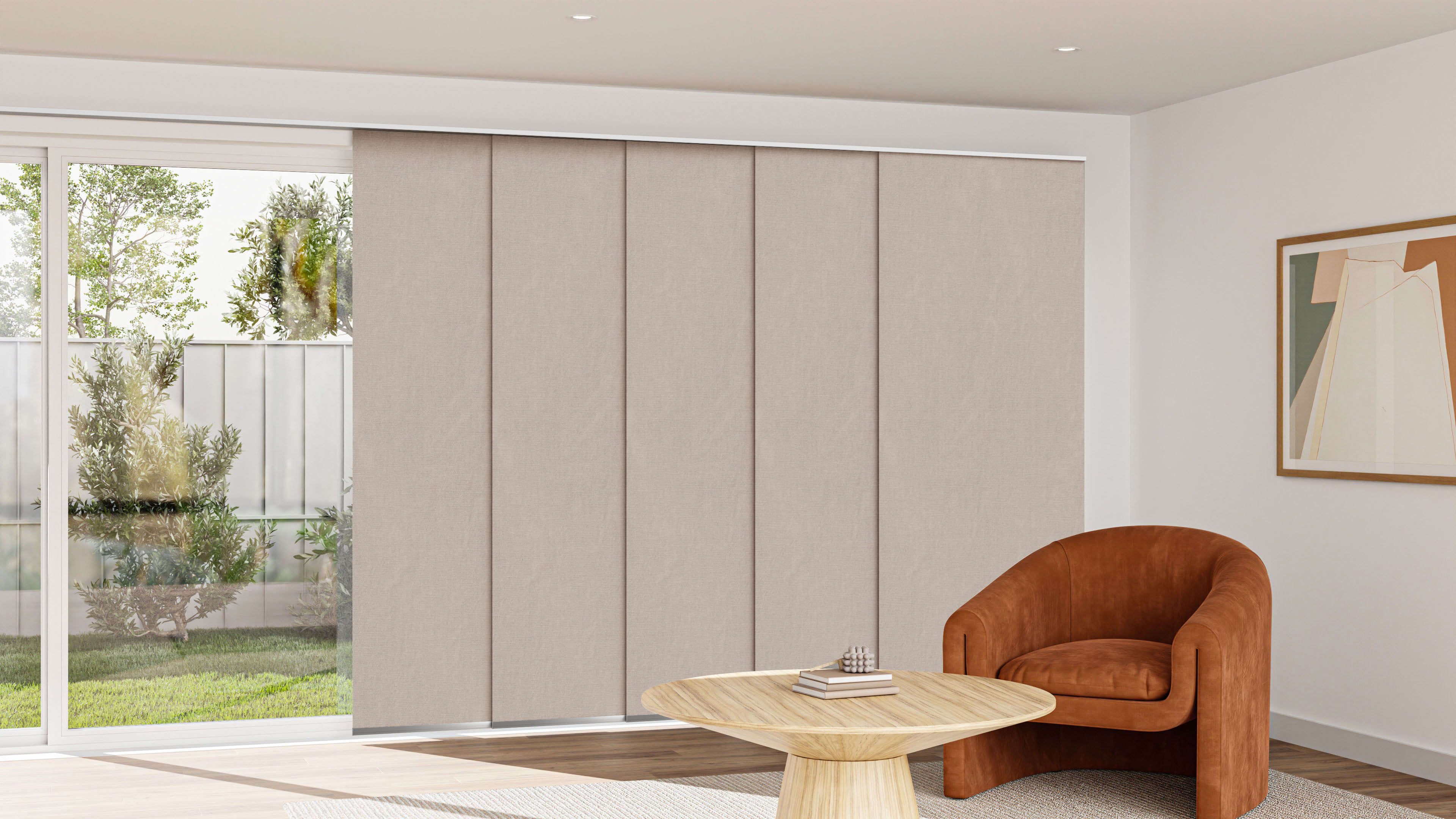 One Block Blockout Panel Glide Blind in Dune
