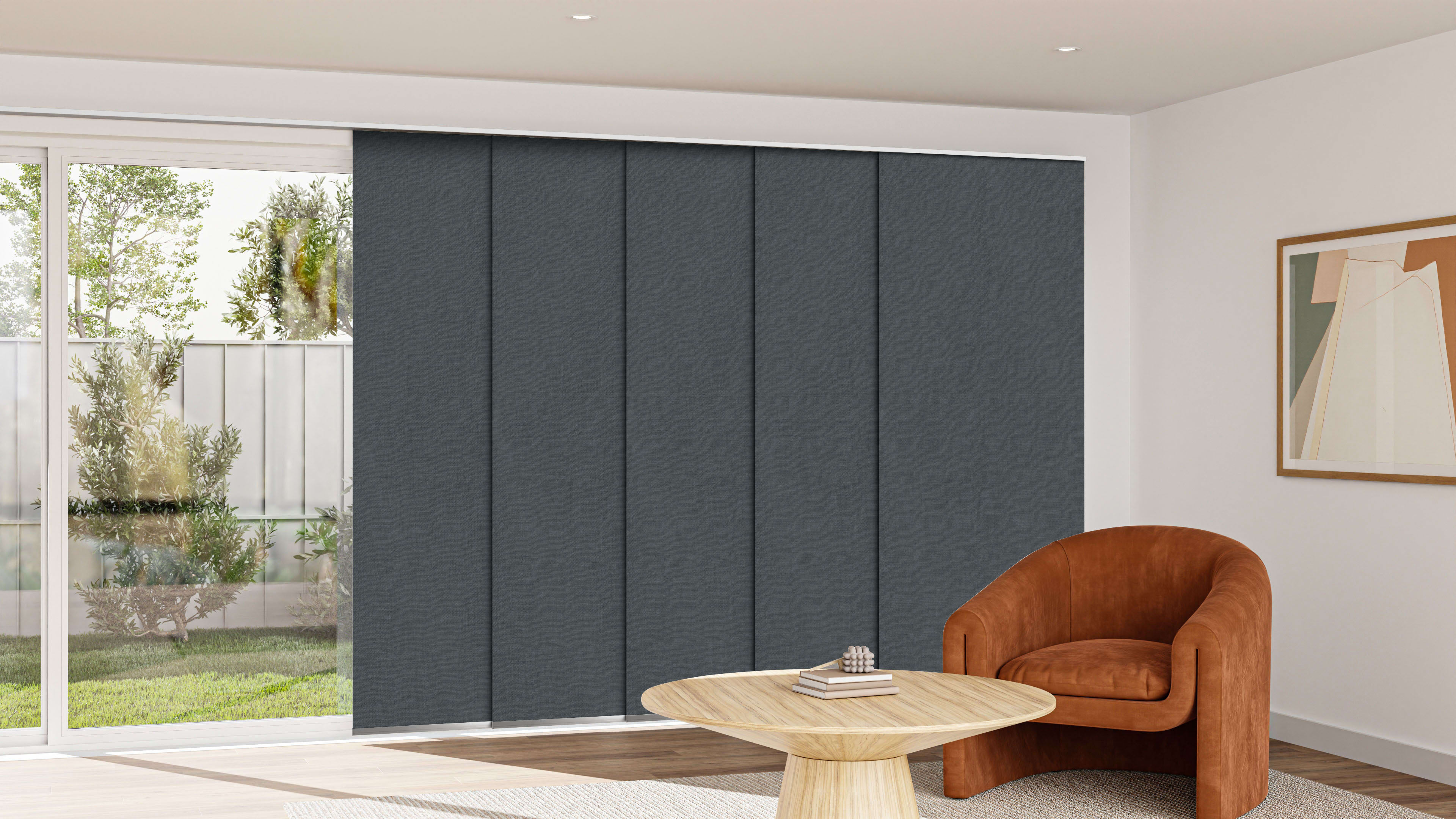 One Block Blockout Panel Glide Blind in Mercury