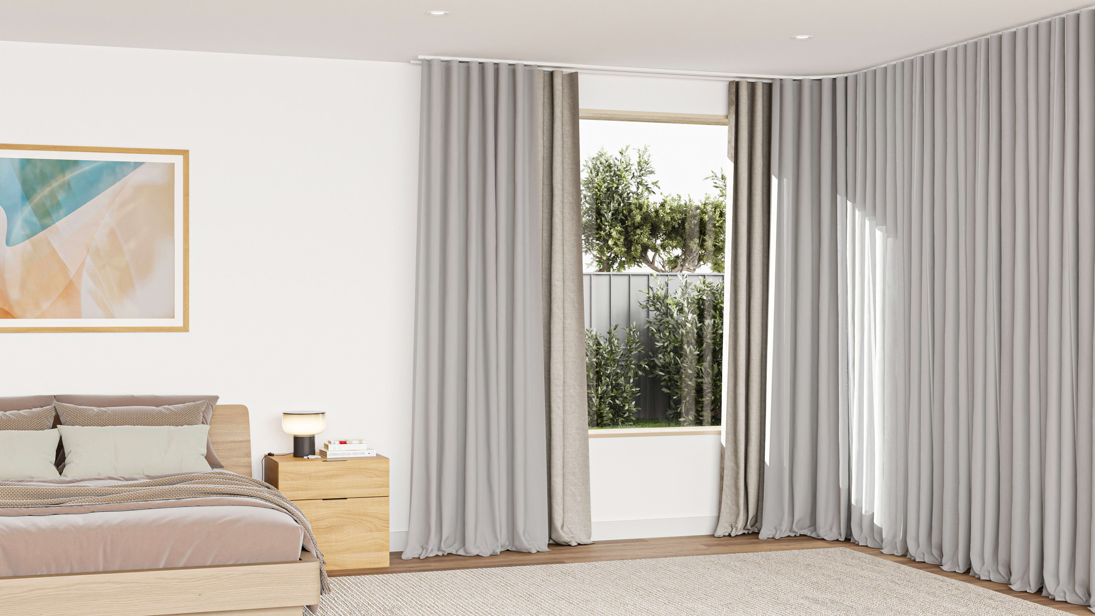 Aesop Sheer and Simplicity Blockout Double Curtain in Atlantic