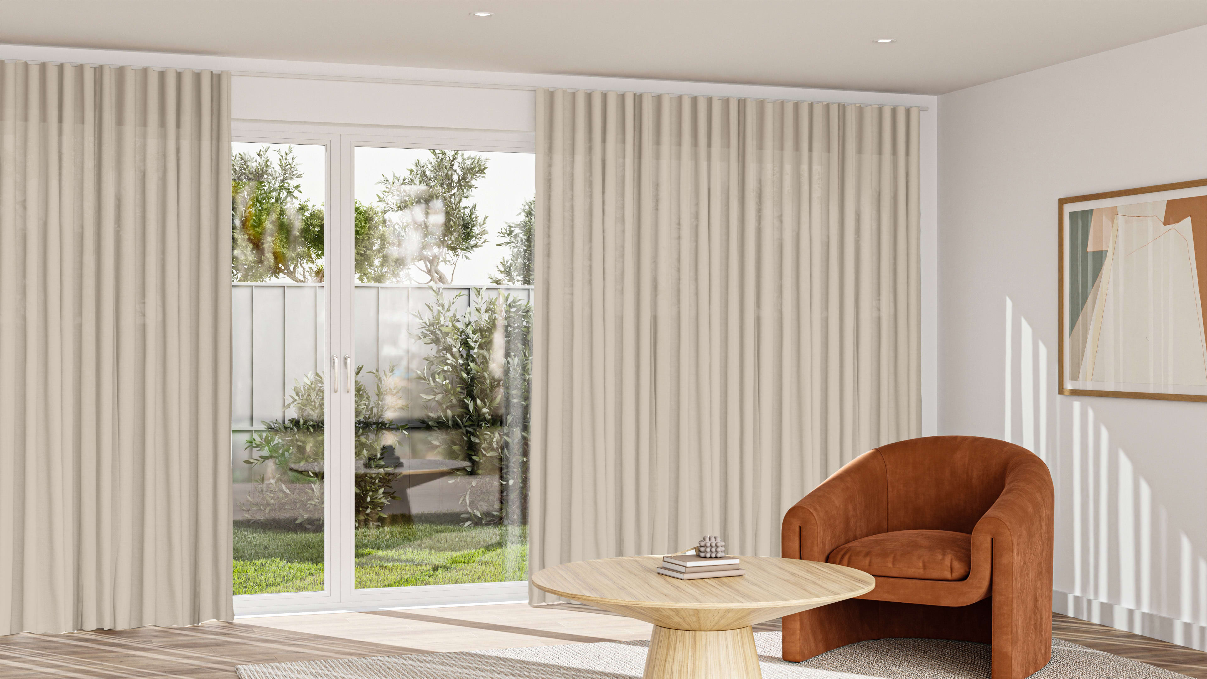 Banksia Dimout Curtain in Shell