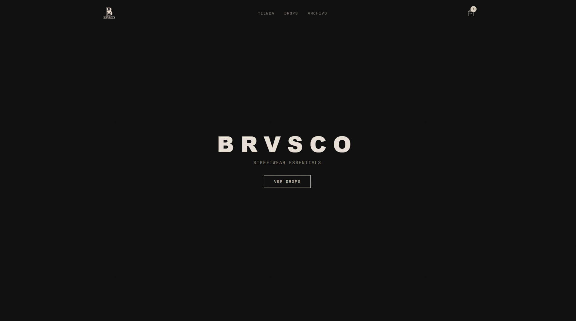 BRVSCO storefront homepage
