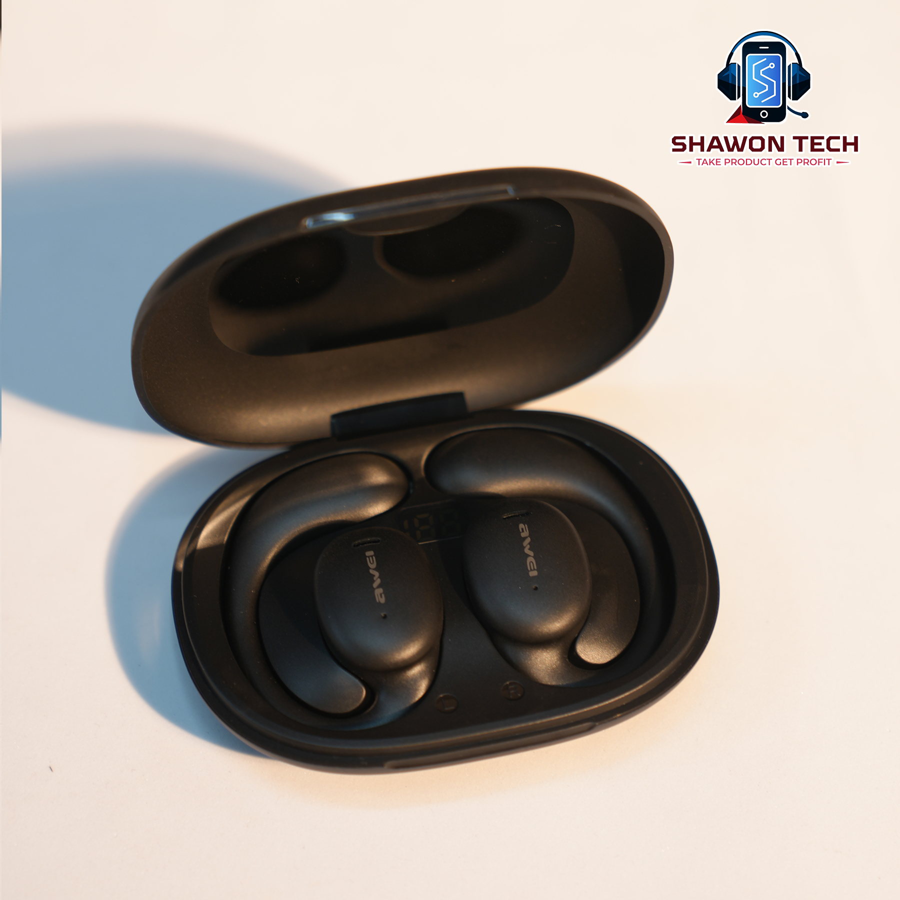 Awei T80 Air Conduction Wireless Sport Earphones – Bluetooth 5.4 with LED Display