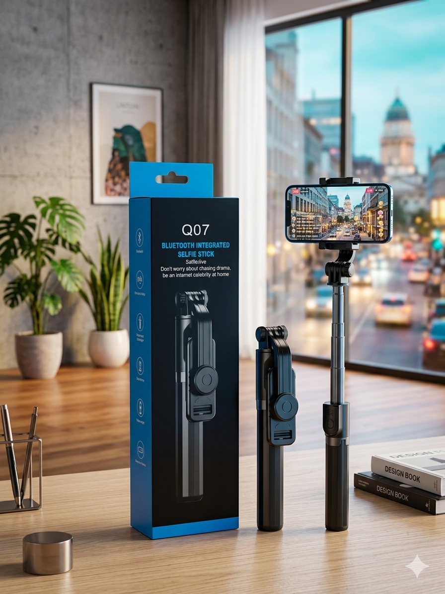 Q07 (100cm) Bluetooth Integrated Selfie Stick