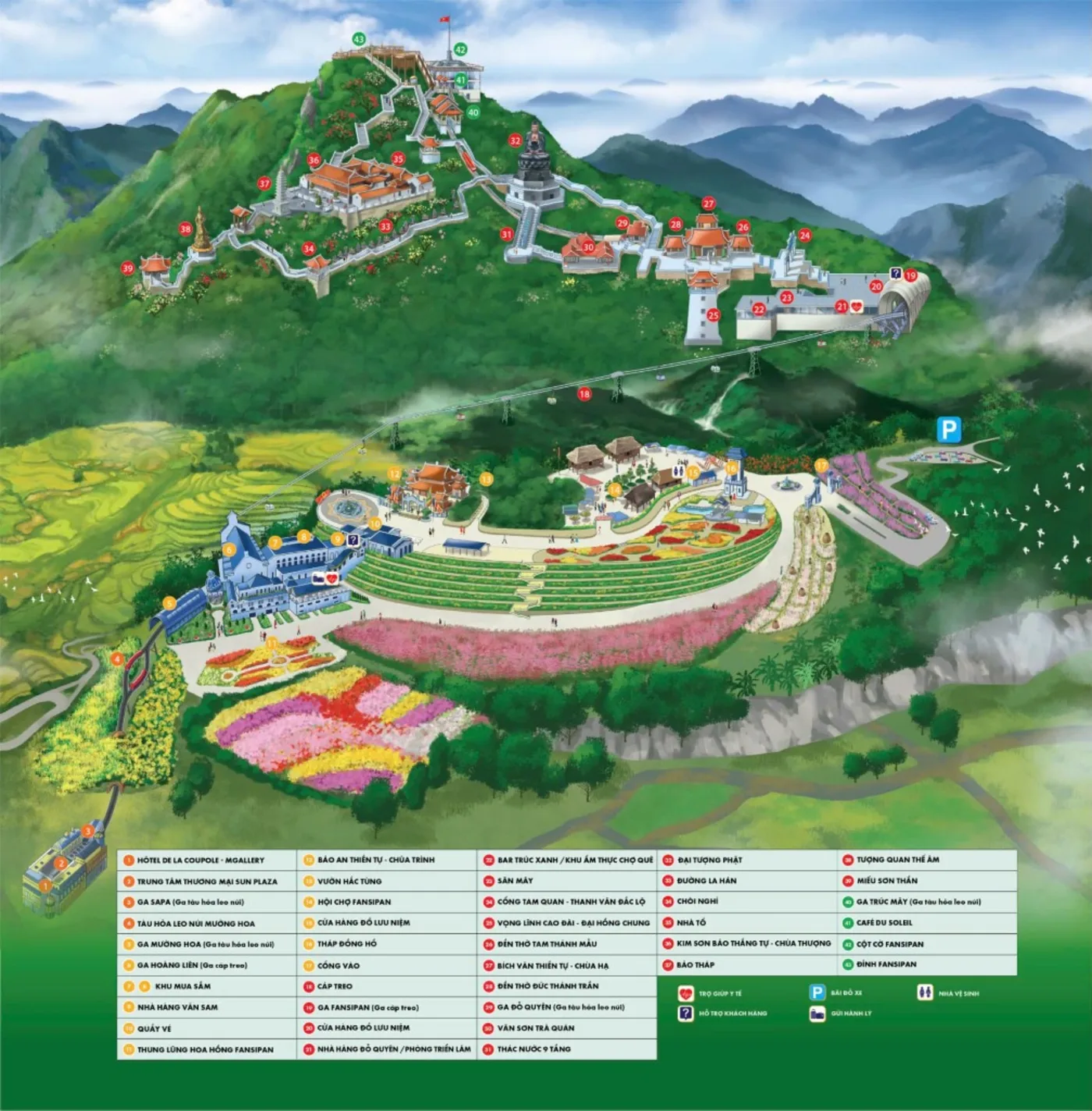 Bản Đồ Sơ Đồ Tham Quan Toàn Cảnh Sun World Fansipan Legend Sa Pa 3D