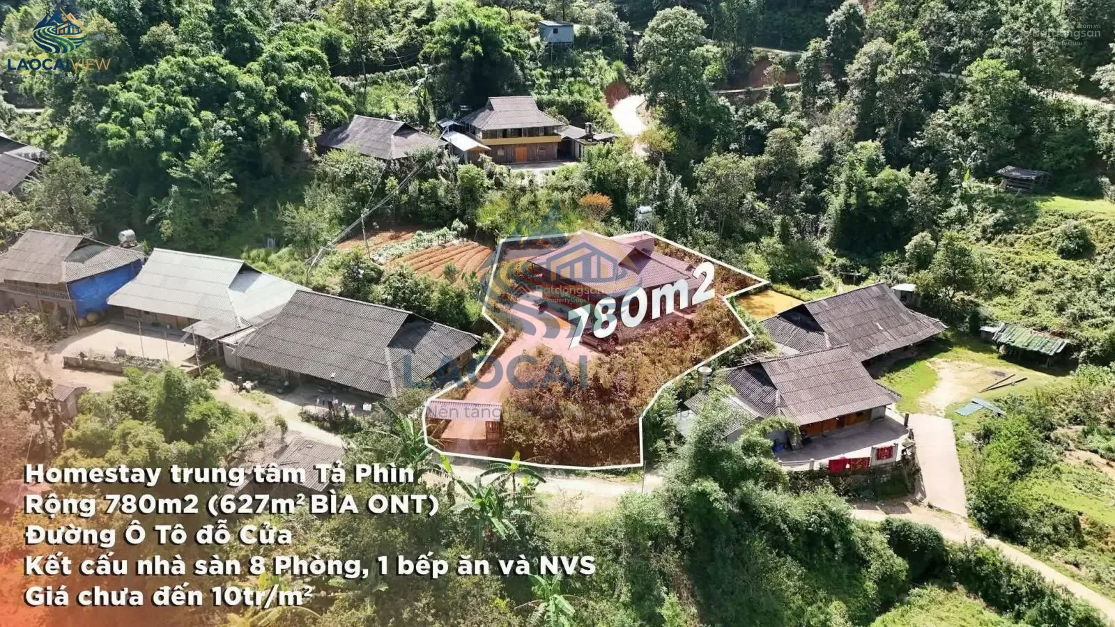 Bán Homestay Tả Phìn, Sa Pa - 780m², 8 phòng, Giá 7,9 tỷ, Đầu tư Kinh doanh Du lịch Ngay
