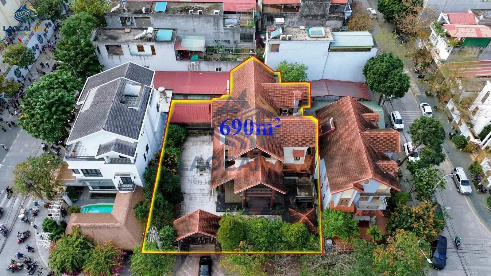 Bán biệt thự 690m² mặt tiền 24m, 5 phòng ngủ, 3 tầng, giá 16 tỷ - Trung tâm TP Lào Cai