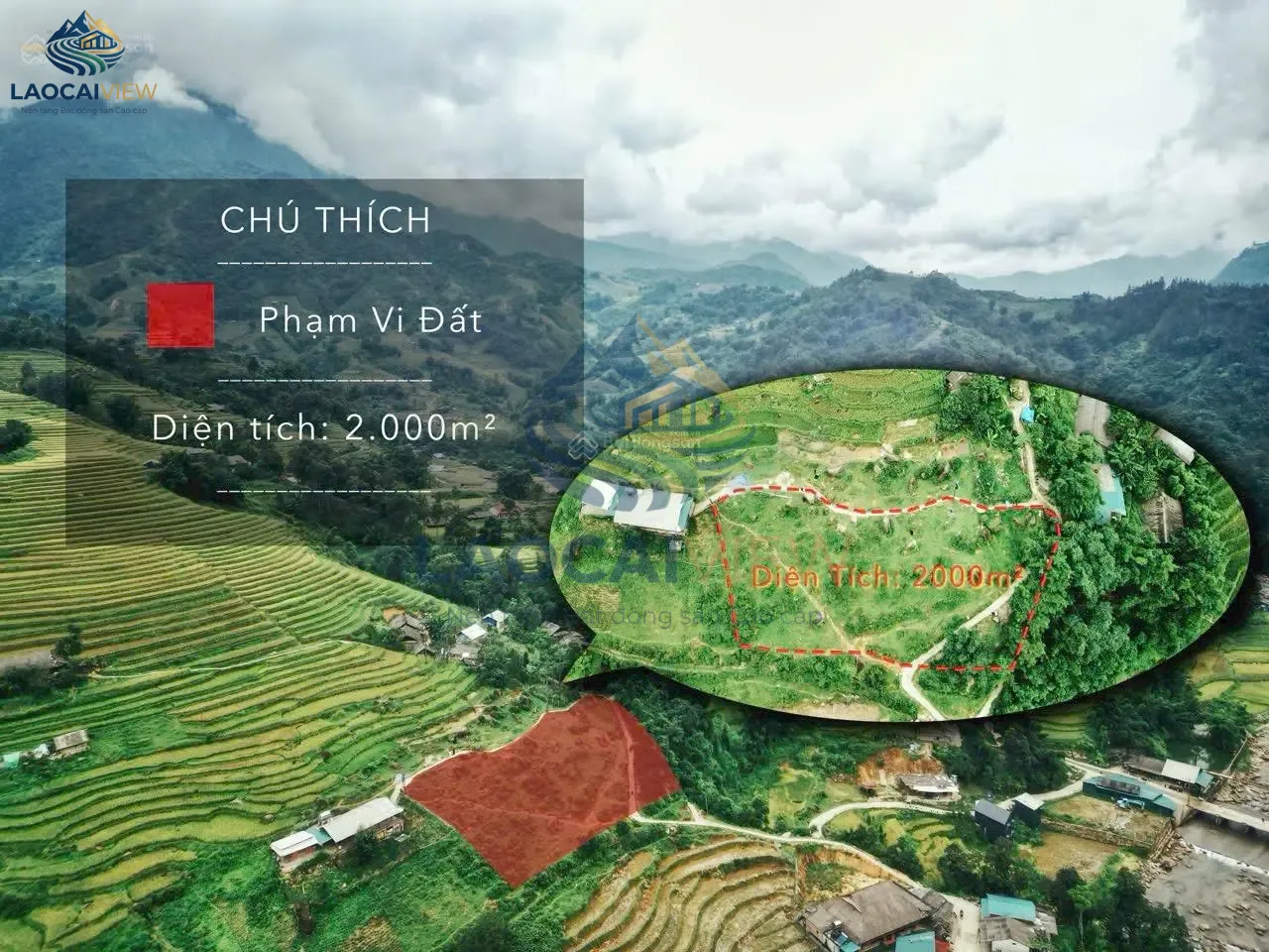 Đất Ý Linh Hồ, Sa Pa 2.100m², View ruộng bậc thang, Giá 1,9 tỷ – Cơ hội Homestay, Đầu tư