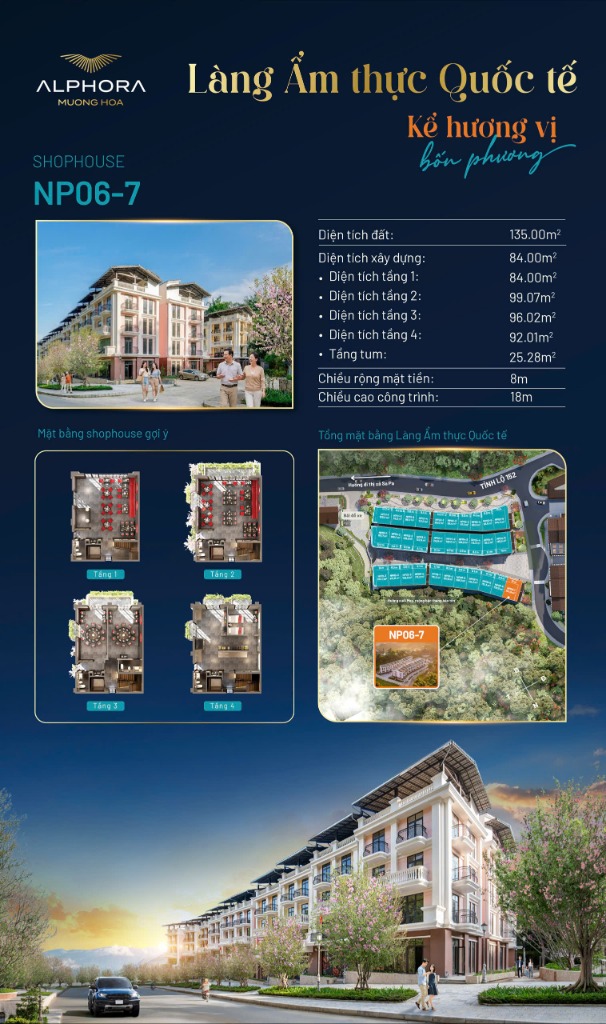 Mặt bằng Shophouse NP06-7 Alphora Mường Hoa Sa Pa