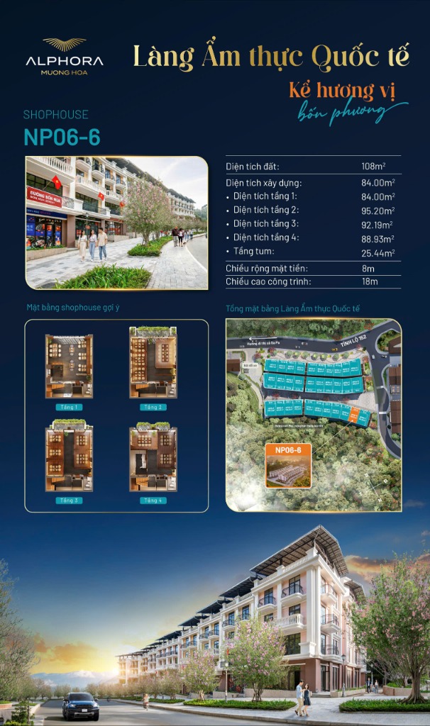 Mặt bằng Shophouse NP06-6 Alphora Mường Hoa Sa Pa