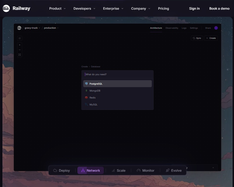 railway server deployment page