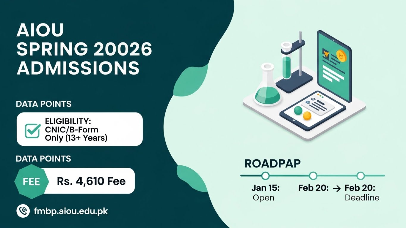 AIOU Announces Matric Science Admissions for Spring 2026