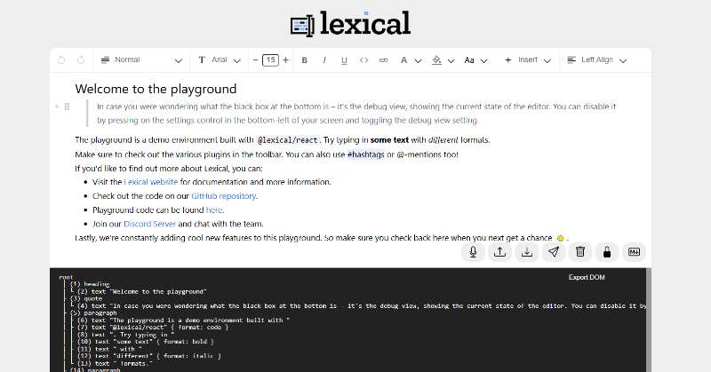 lexical rich text editor