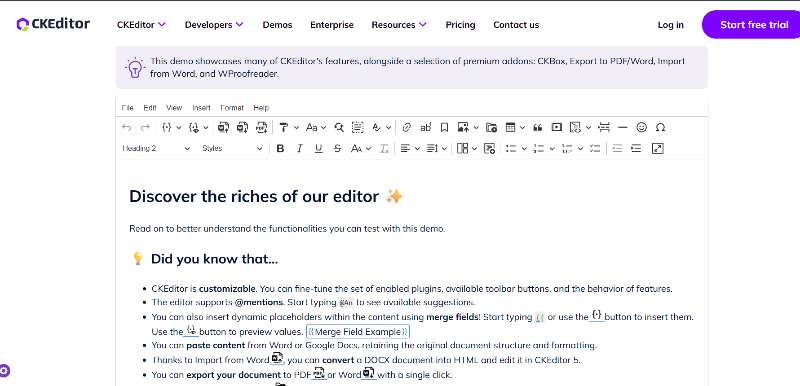 CKEditor 5 richtext enterprise edtor