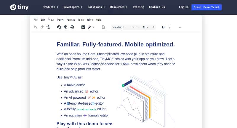 TinyMCE Rich text editor