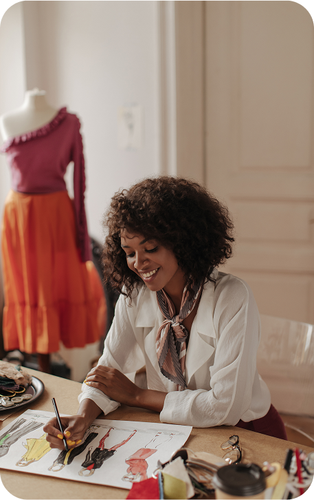 Fashion designer working