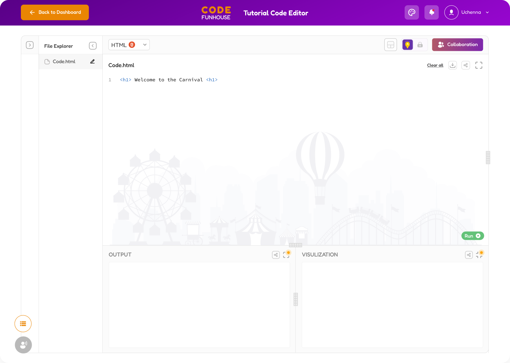 Our code editor interface