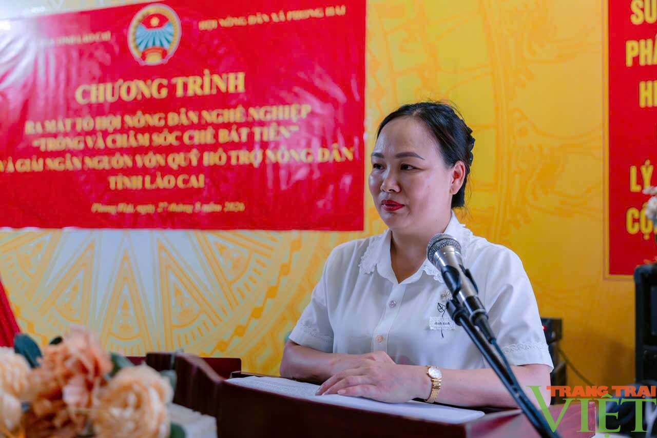 Bà Nguyễn Thị Phương Đông – Phó Chủ tịch Hội Nông dân tỉnh Lào Cai phát biểu tại chương trình. Ảnh: Văn Anh.